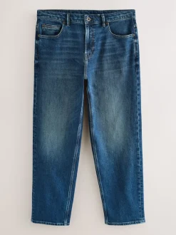 Mid Blue Relaxed Fit Authentic Stretch Denim Jeans