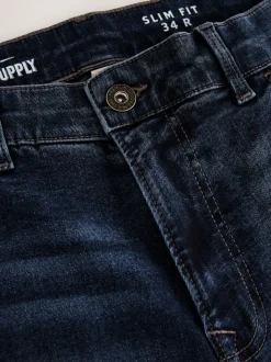 Mid Blue Slim Fit Authentic Stretch Denim Jeans