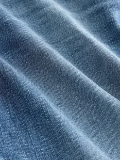 Mid Blue Straight Fit Authentic Stretch Denim Jeans