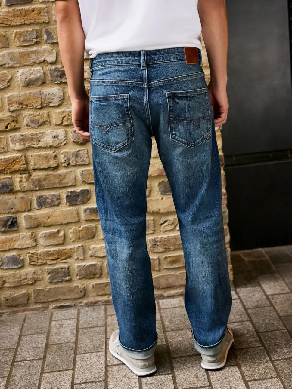 Mid Blue Straight Fit Signature Selvedge Denim Jeans