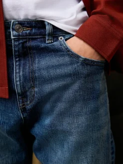 Mid Blue Straight Fit Signature Selvedge Denim Jeans