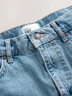 Mid Blue Wash Edit Jort Denim Shorts
