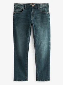 Mid Tint Straight Fit Authentic Stretch Denim Jeans