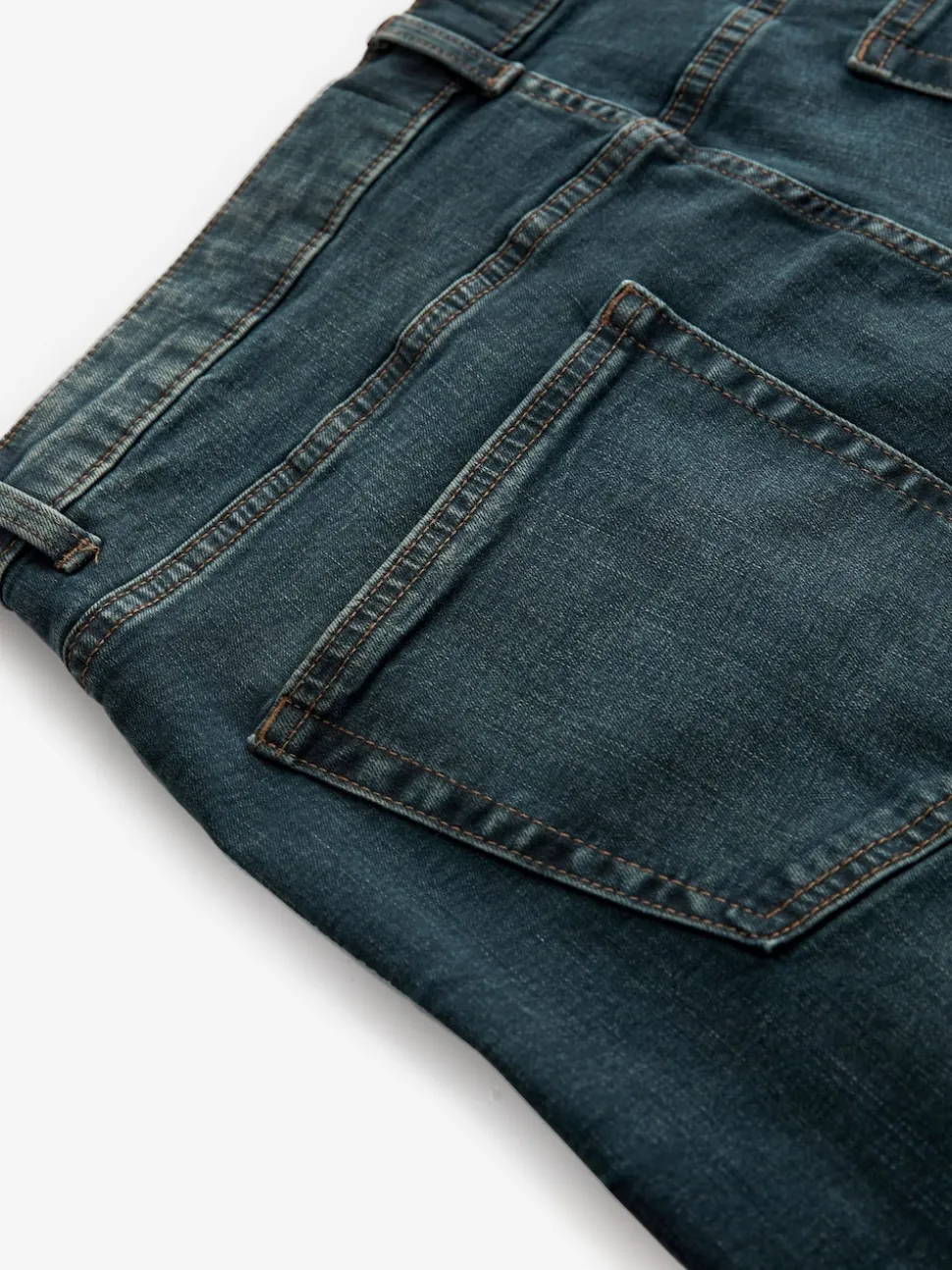 Mid Tint Straight Fit Authentic Stretch Denim Jeans