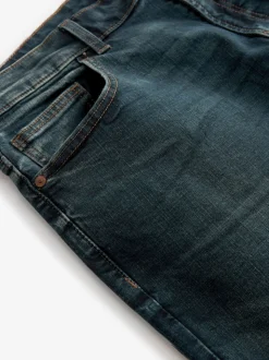 Mid Tint Straight Fit Authentic Stretch Denim Jeans