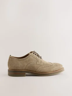 Mink Brown Suede Brogue Shoes