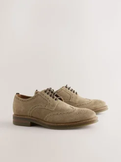Mink Brown Suede Brogue Shoes