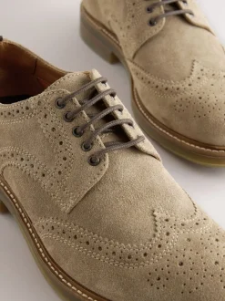 Mink Brown Suede Brogue Shoes