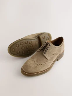 Mink Brown Suede Brogue Shoes
