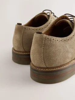 Mink Brown Suede Brogue Shoes