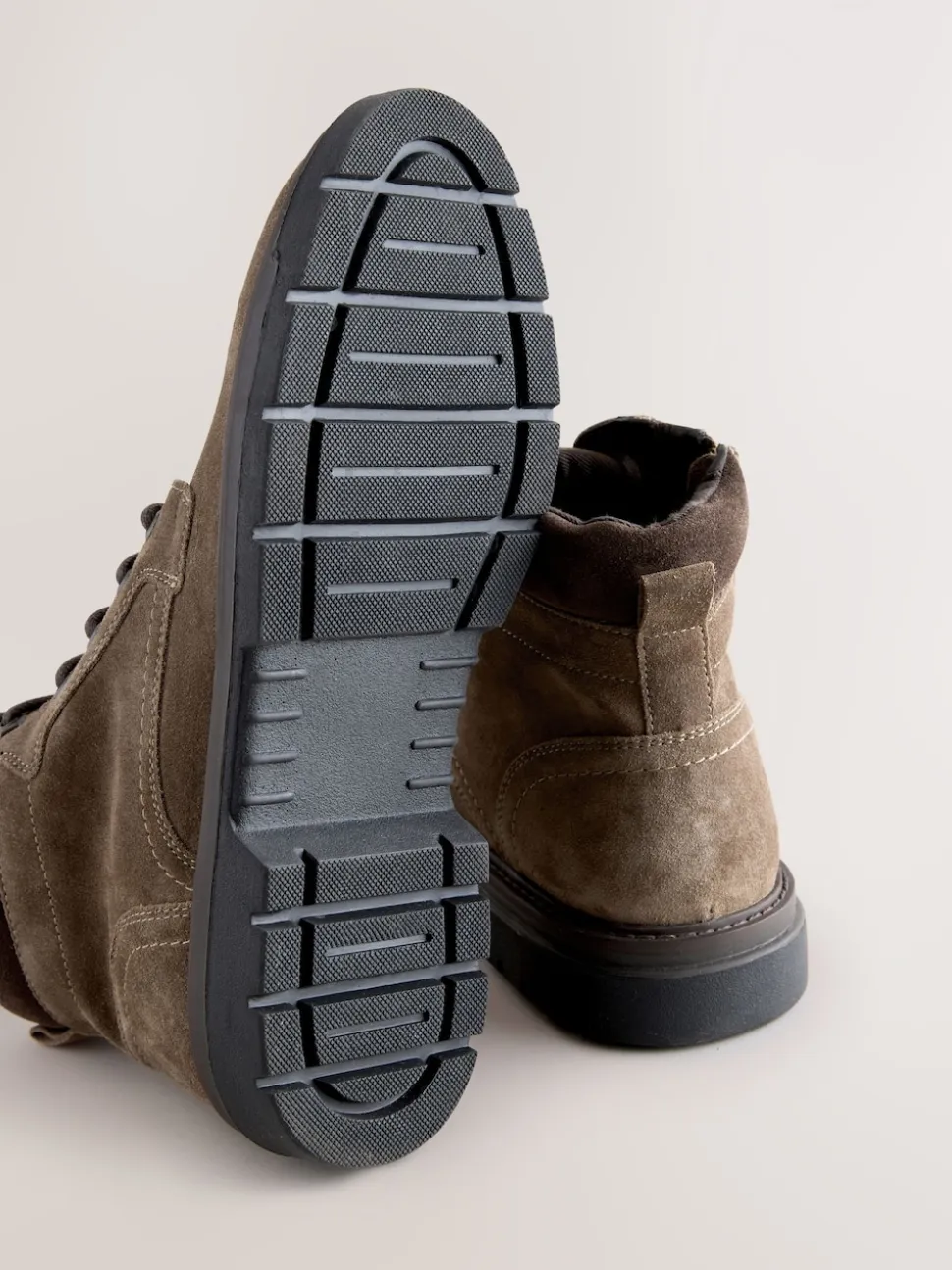 Mink Brown Tall Leather Zip-Up Boots