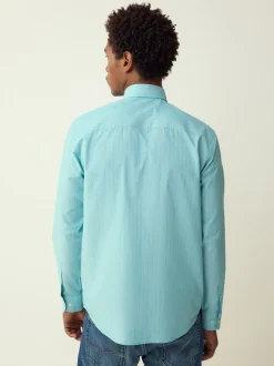 Mint Green Stripe Regular Fit Easy Iron Button Down Oxford Shirt