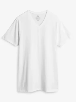 Mixed Slim Fit 100% Cotton V-Neck Layering T-Shirts 5 Pack