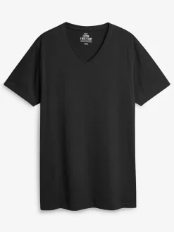 Mixed Slim Fit 100% Cotton V-Neck Layering T-Shirts 5 Pack