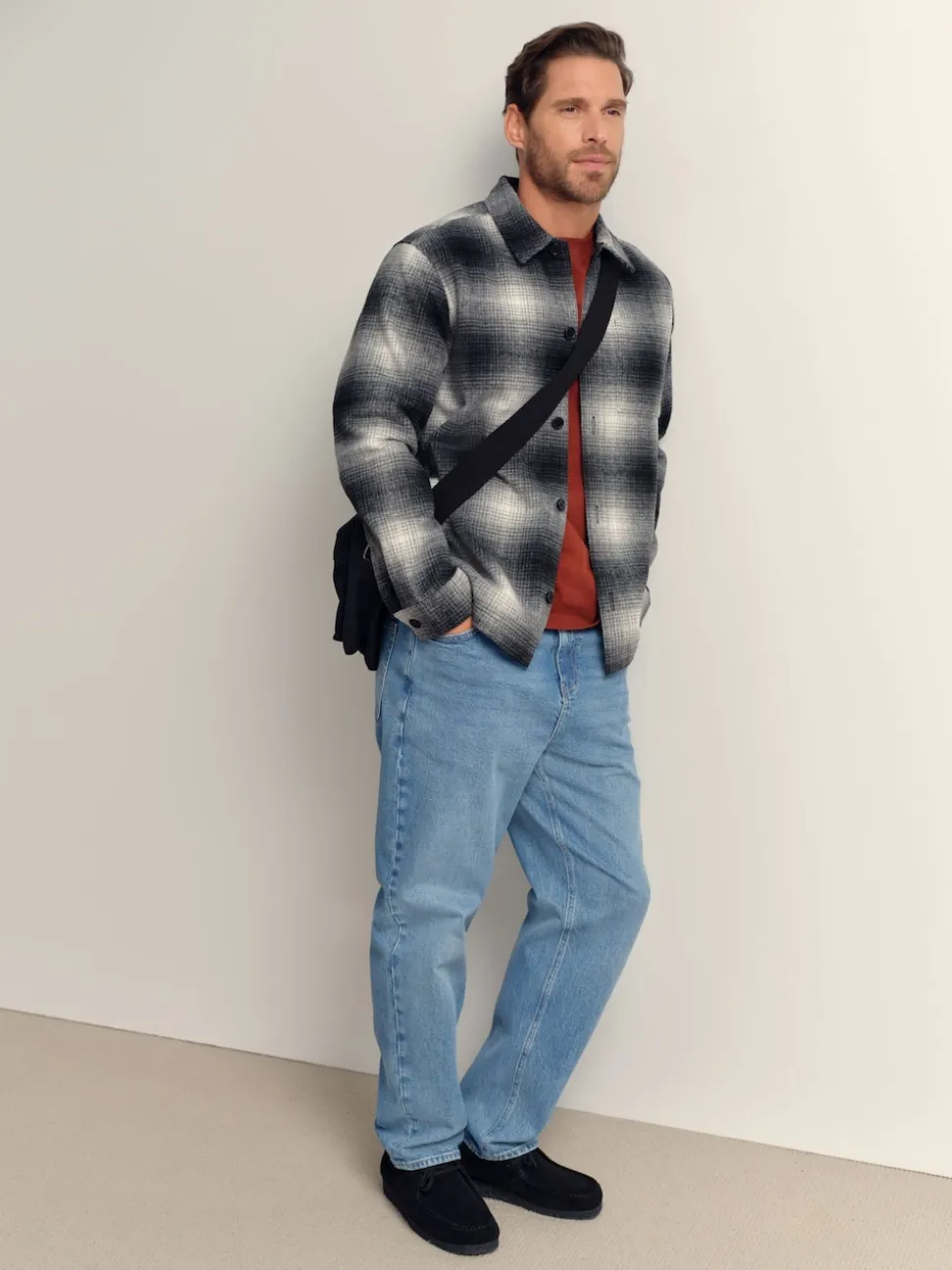 Monochrome Ombre Check Shacket