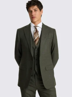 MOSS Army Green Tailored Performance Suit Jacket