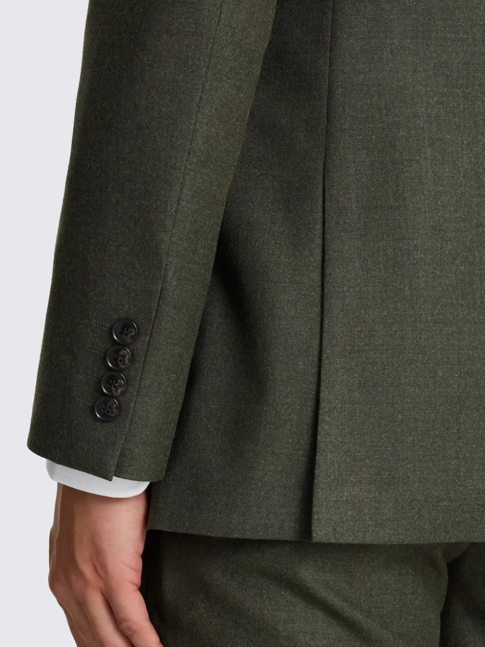 MOSS Army Green Tailored Performance Suit Jacket