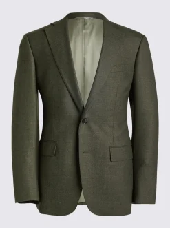 MOSS Army Green Tailored Performance Suit Jacket