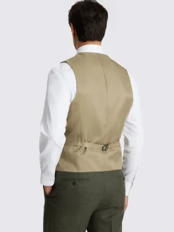 MOSS Army Green Tailored Performance Suit Waistcoat