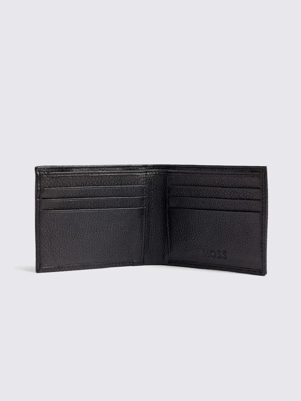 MOSS Black Grained Leather Wallet