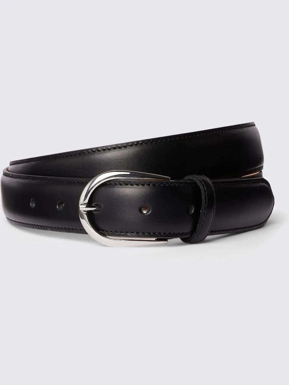 MOSS Black Italian Leather Belt
