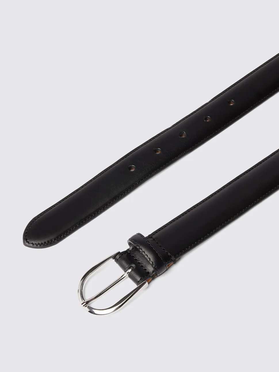 MOSS Black Italian Leather Belt