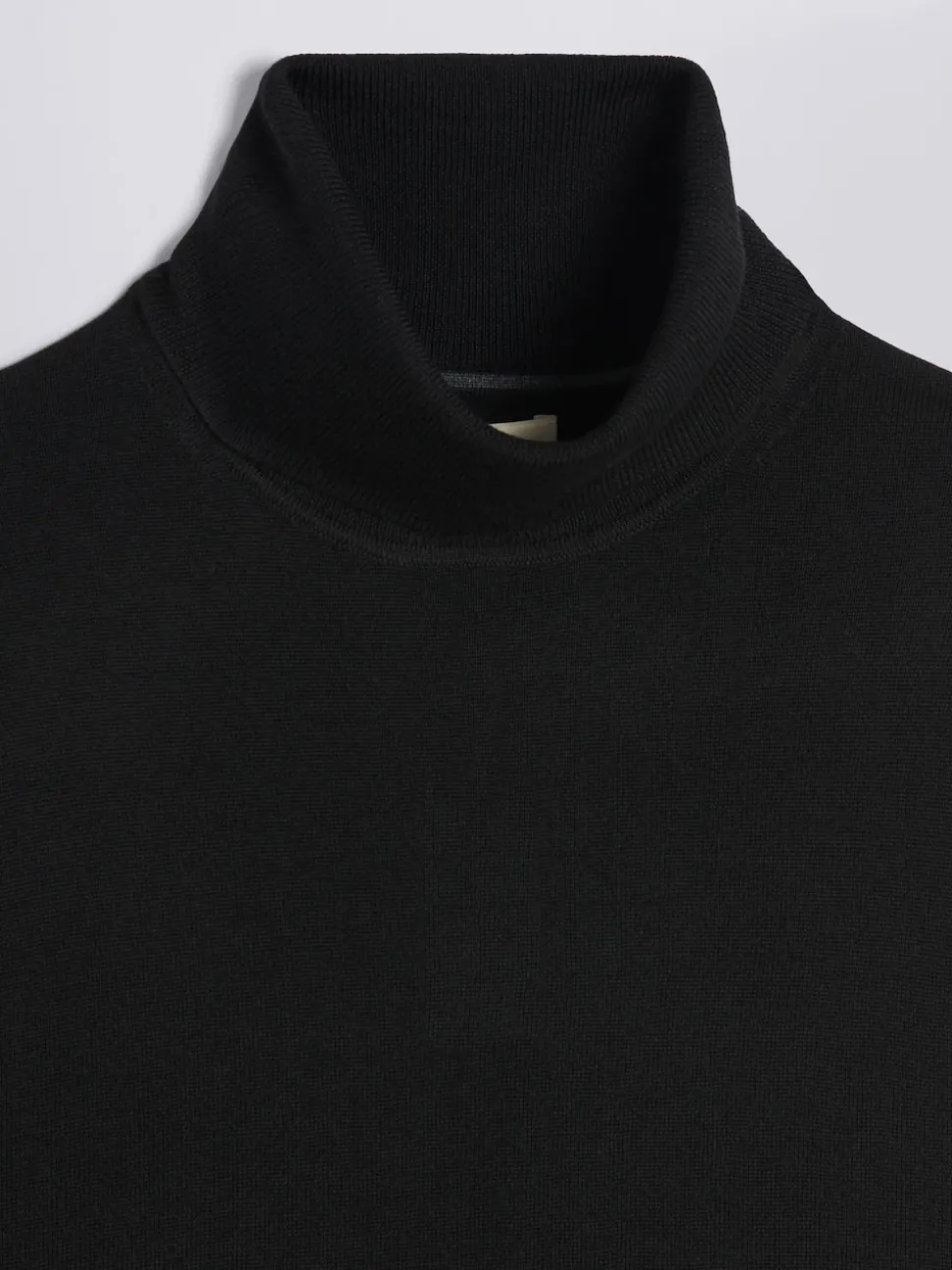 MOSS Black Merino-Blend Roll Neck Jumper