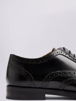 MOSS Black Oxford Brogue Shoes