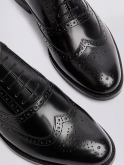 MOSS Black Oxford Brogue Shoes