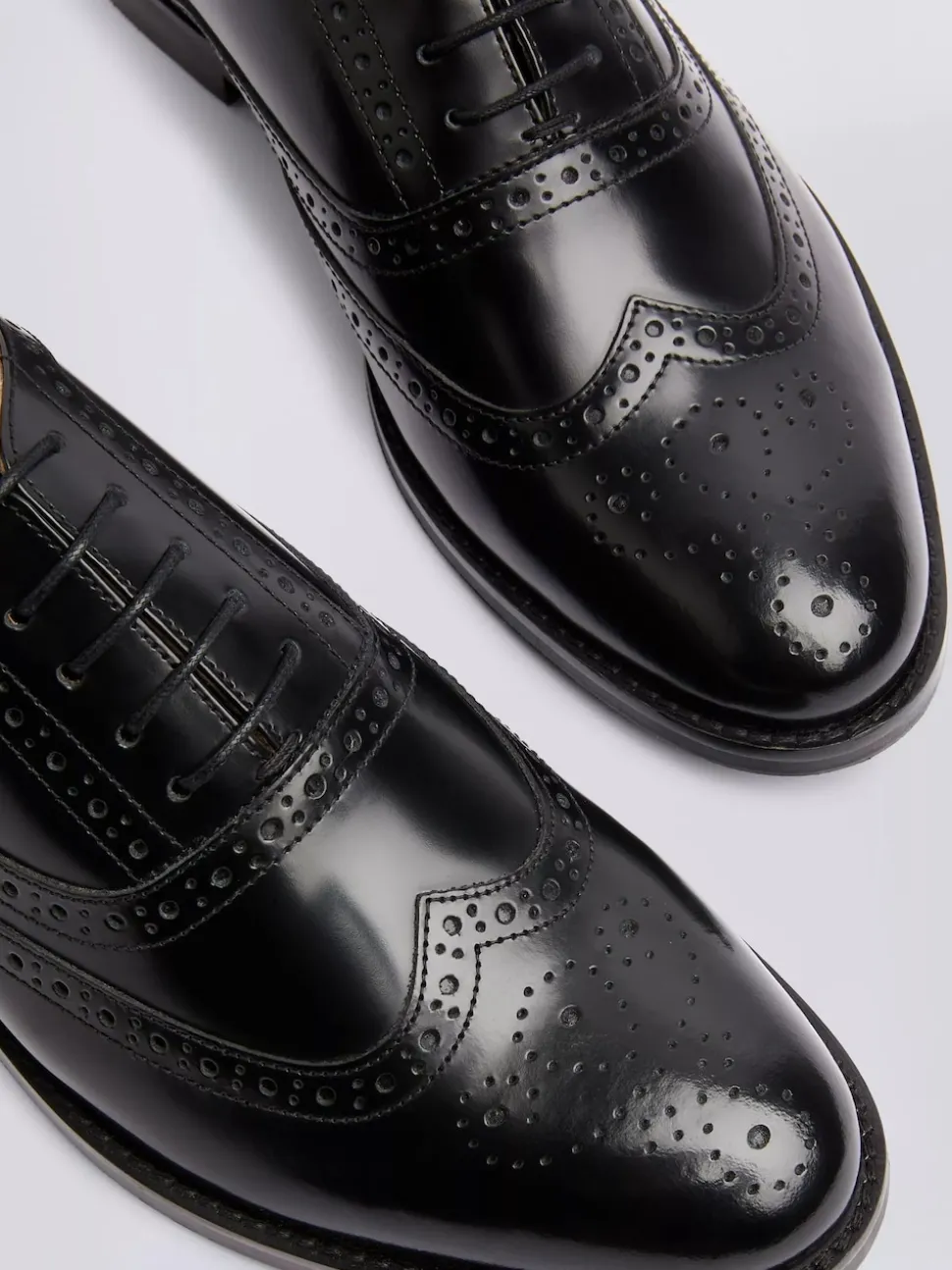 MOSS Black Oxford Brogue Shoes