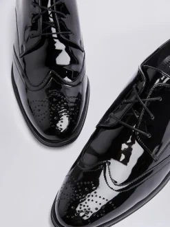 MOSS Black Patent Kensington Dress Brogues