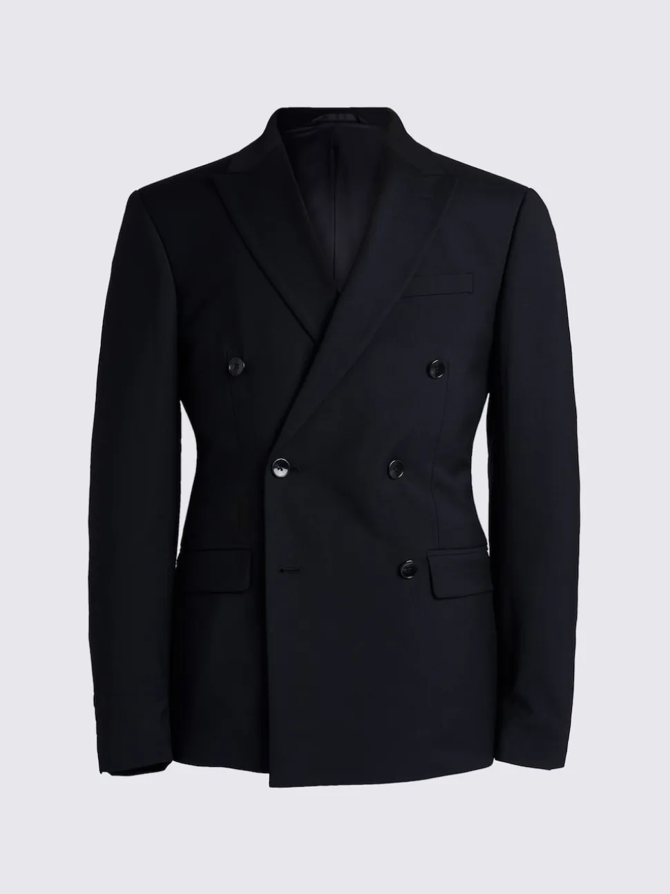 MOSS Black Slim Double Breasted Stretch Suit Jacket