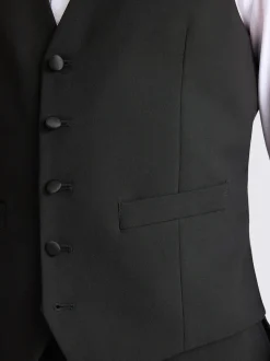 MOSS Black Tailored Fit Dress Waistcoat