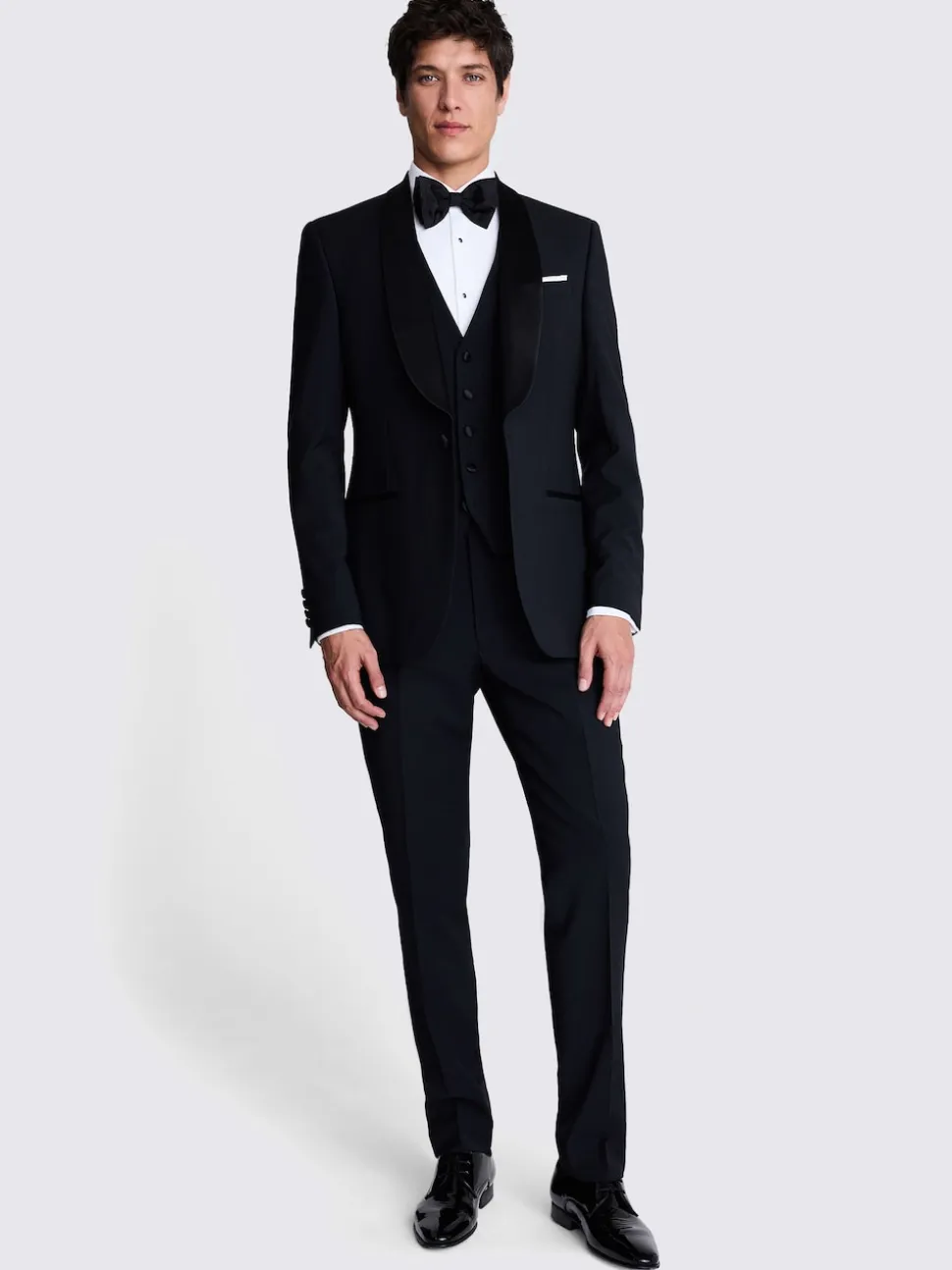 MOSS Black Tailored Fit Shawl Lapel Tuxedo Jacket