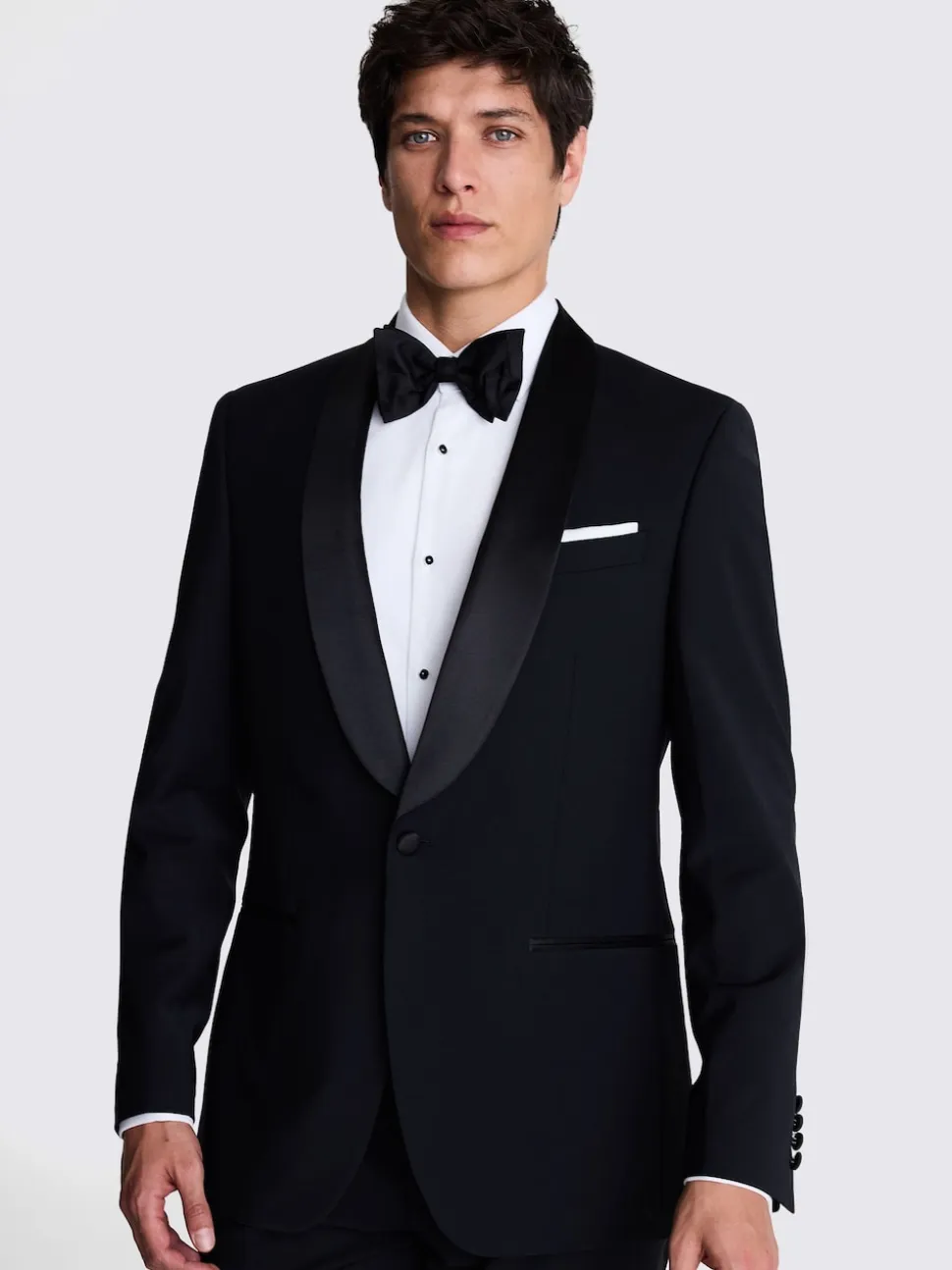 MOSS Black Tailored Fit Shawl Lapel Tuxedo Jacket