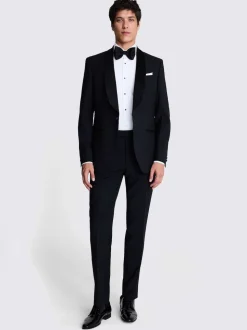 MOSS Black Tailored Fit Shawl Lapel Tuxedo Jacket