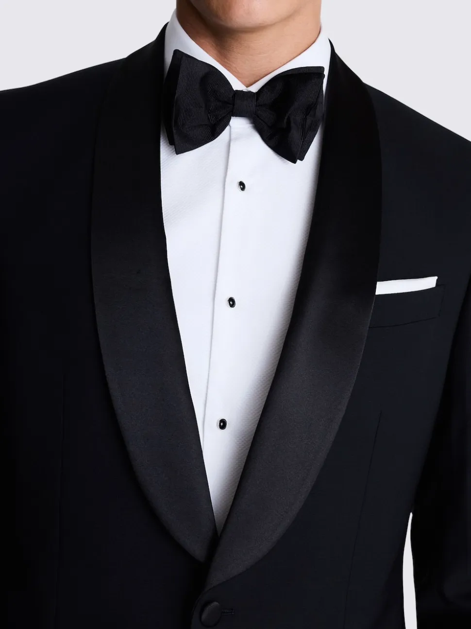 MOSS Black Tailored Fit Shawl Lapel Tuxedo Jacket
