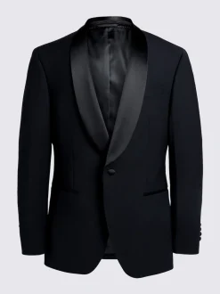MOSS Black Tailored Fit Shawl Lapel Tuxedo Jacket