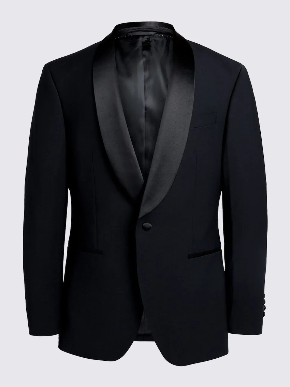 MOSS Black Tailored Fit Shawl Lapel Tuxedo Jacket