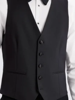 MOSS Black Tailored Performance Tuxedo Suit Waistcoat