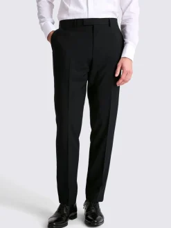 MOSS Black Tailored Performance Tuxedo Suit Trousers