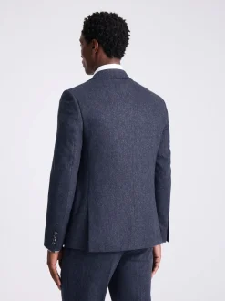 MOSS Blue Slim Donegal Tweed Suit Jacket