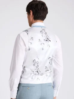 MOSS Blue Slim Fit Waistcoat