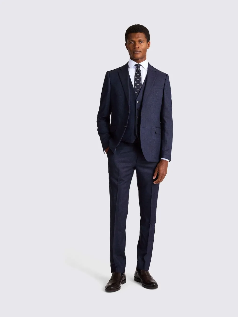 MOSS Blue Slim Twisted Suit Jacket