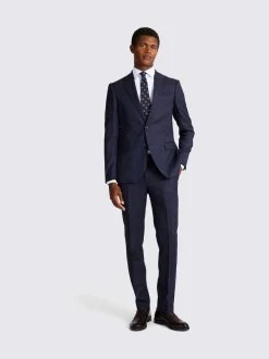 MOSS Blue Slim Twisted Suit Jacket