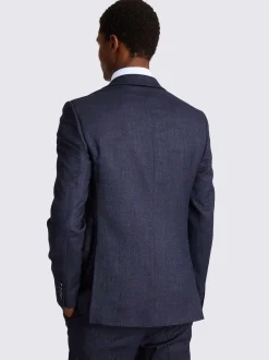 MOSS Blue Slim Twisted Suit Jacket