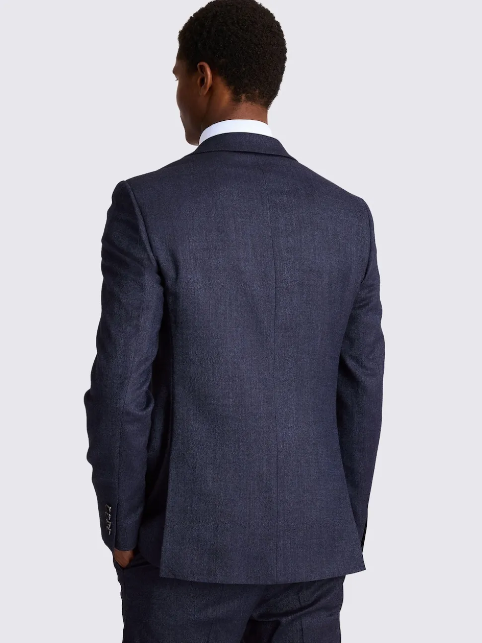MOSS Blue Slim Twisted Suit Jacket