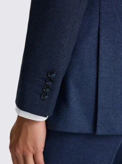 MOSS Blue Tailored Flannel Suit Jacket