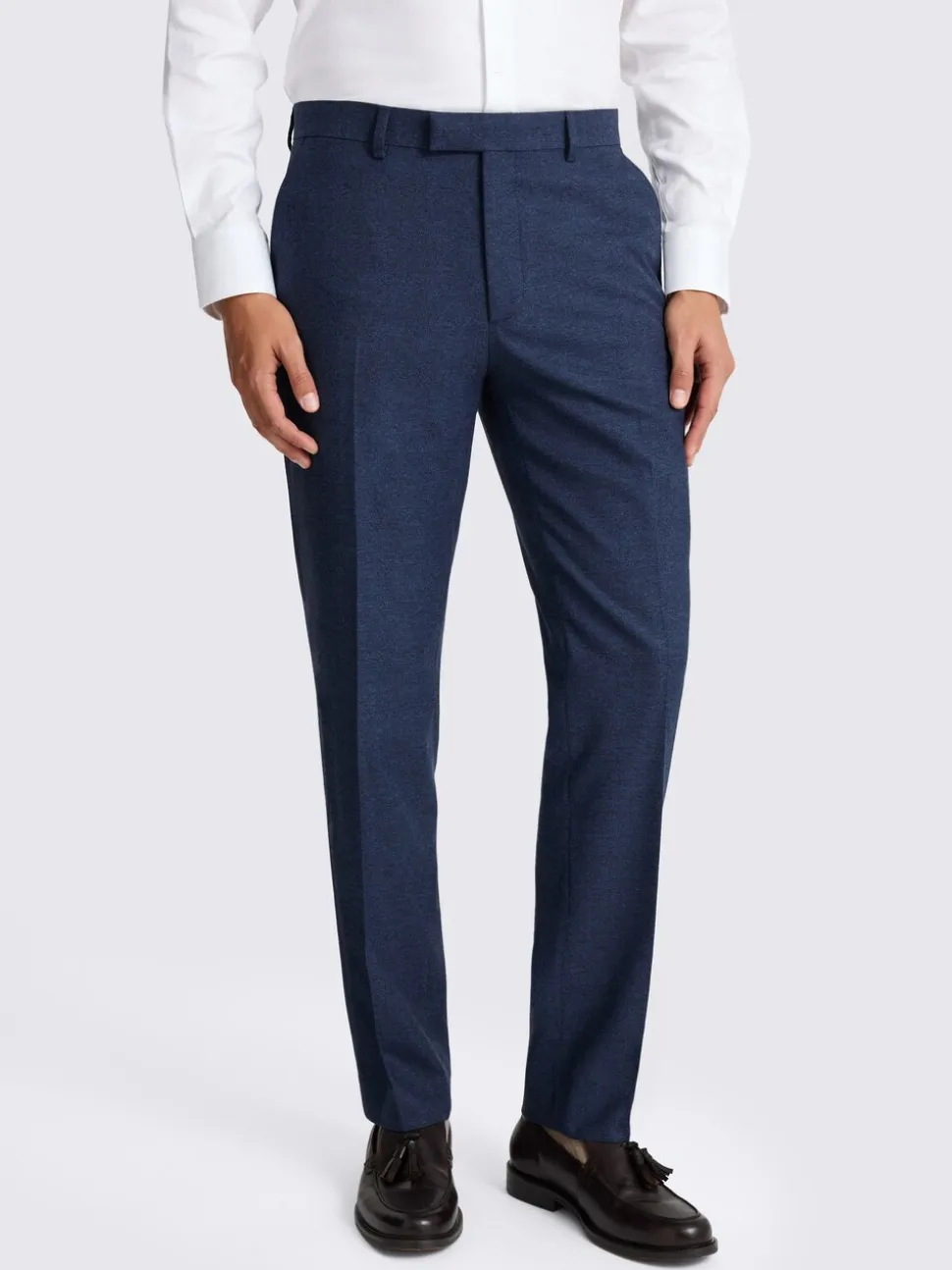 MOSS Blue Tailored Flannel Suit Trousers