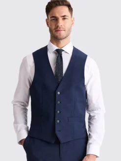 MOSS Blue Tailored Performance Suit Waistcoat